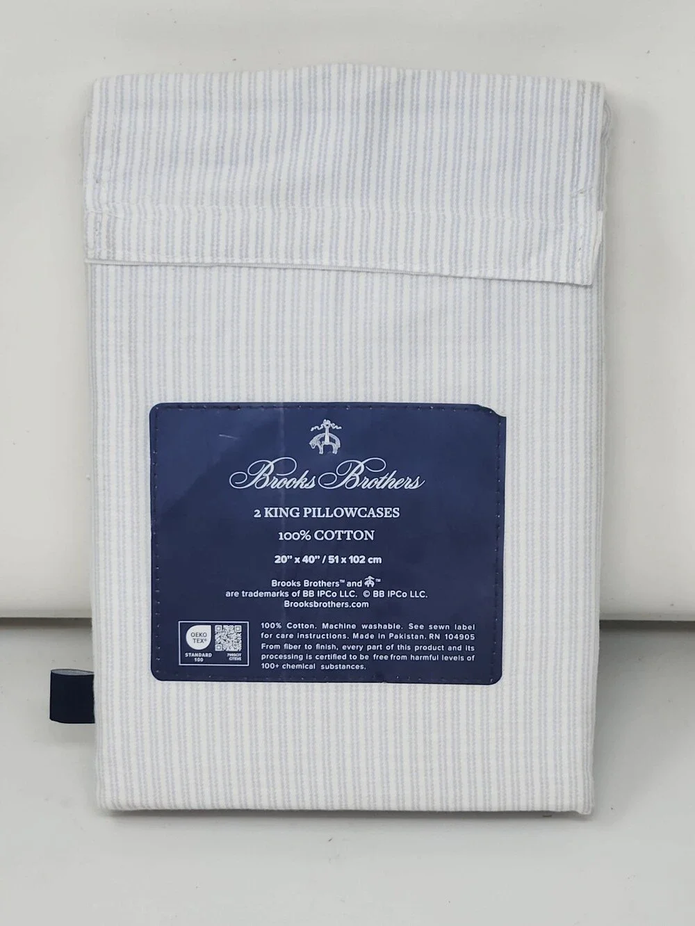 NWT Brooks Brothers King Size Stripe  Pillowcases 20x40